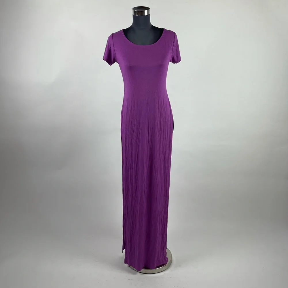 High Slit Purple Maxi Top - Picture 5 of 6